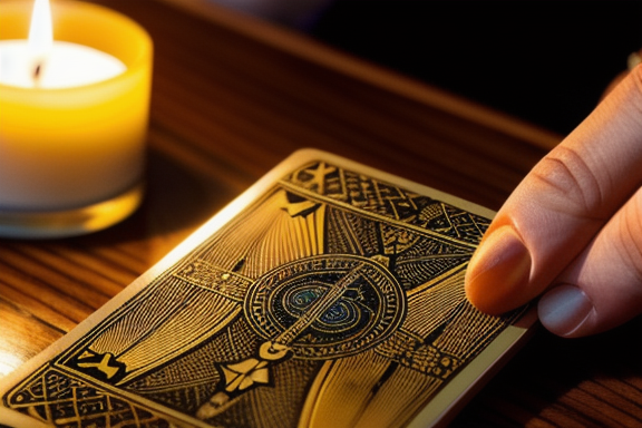 Person holding tarot cards